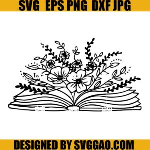 Floral Book SVG, Flowers Growing Out of Book SVG, Pretty Book SVG