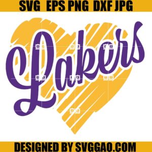 Lakers Sports SVG, Basketball Team SVG, Heart Lakers SVG