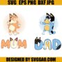 Dancing Mom & Dad Matching SVG Bundle, Bluey Father's Day SVG, Bandit ...