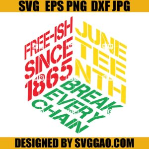 Juneteenth Free-ish Since 1865 SVG, Break Every Chain SVG, Juneteenth SVG