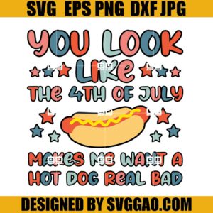 You Look Like The 4th Of July SVG, You Look Like The SVG, Hot Dog Real Bad SVG