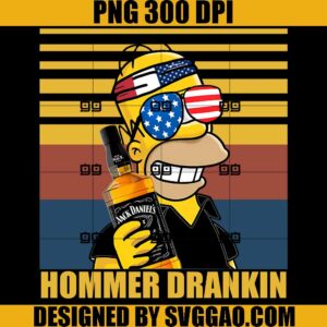 Hommer Drankin Simpson 4th July Beer Lover PNG, Independence Day PNG, 4th of july PNG, USA PNG