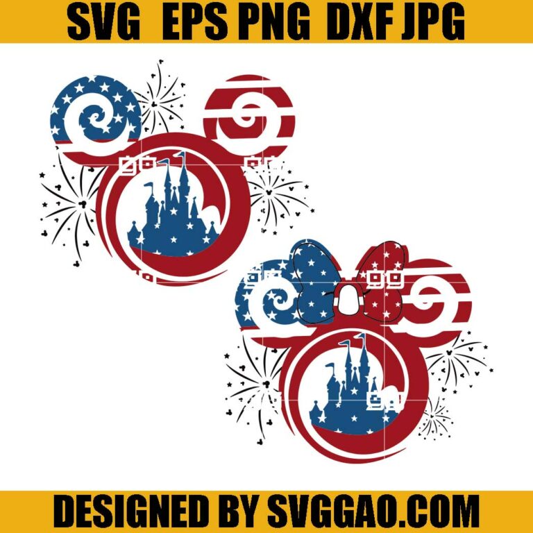 Mickey Disney July 4th SVG Bundle, Minnie Mouse America SVG, Merica SVG