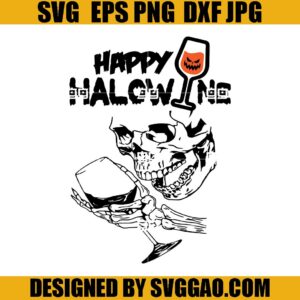 Halloween Wine SVG, Skeleton SVG, Pumpkin SVG
