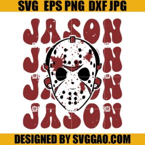 Retro Jason Vorhees SVG, Horror Ghost Mask Halloween SVG, Groovy Vorhees SVG