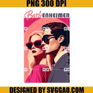 Barbenheimer Retro PNG, Barbie x Oppenheimer PNG, Retro Barbenheimer Barb Oppenheimer PNG