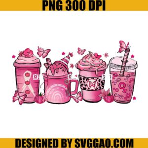 Breast Cancer Coffee PNG, Breast Cancer Hope PNG, Pink Ribbon Coffee PNG