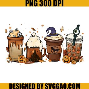 Halloween Coffee PNG, Happy Halloween PNG, Latte Hallothanks PNG