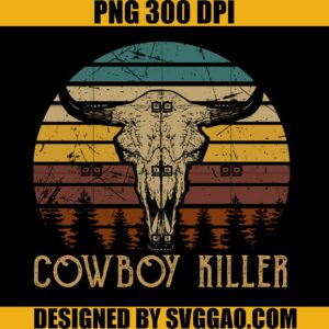 Vintage Bull Skull PNG, Cowboy Killers Western PNG, Cowboy PNG