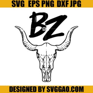 Bailey Zimmerman Bull Skull SVG, Bz Bull Skull SVG, Western SVG