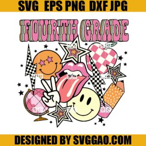 Retro Fourth Grade SVG, Back to School SVG, Retro First Day Of School SVG