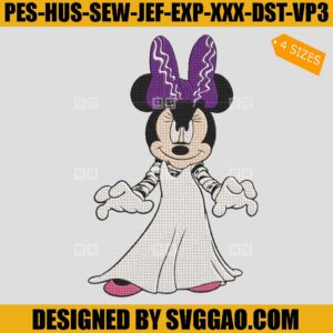 Mickey Minnie Boo Embroidery Design, Halloween Minnie Embroidery File