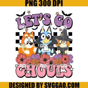 Let's Go Ghost PNG, Halloween Bluey PNG, Bluey Family Halloween PNG