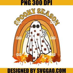Spooky Season Rainbow PNG, Retro Boo Spooky PNG, Halloween Spooky Season PNG