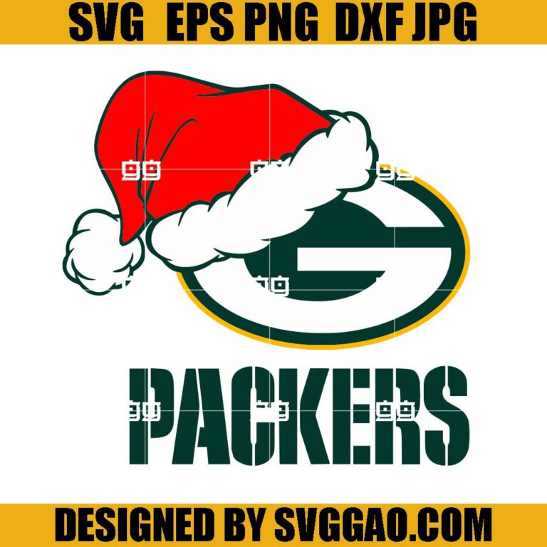 Green Bay Packers Christmas SVG, NFL Christmas Logo SVG, Packers Santa