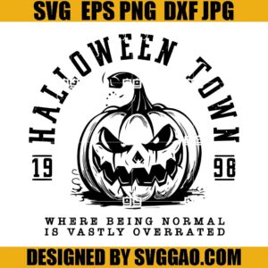 Halloween Town University SVG, Spooky Season SVG, Pumpkin Face Halloween SVG