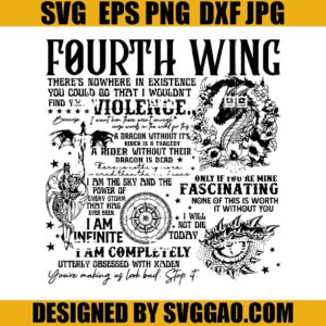 Fourth Wing SVG, Basgiath War College Dragon SVG, Rider Violet Sorrengail SVG