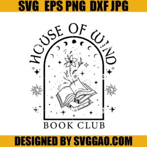 House of Wind Book Club SVG, Book Reader SVG, Crescent City Vintage SVG
