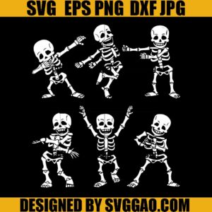 Funny Skeletons Dance SVG, Halloween Dancing SVG, Happy Halloween Day SVG