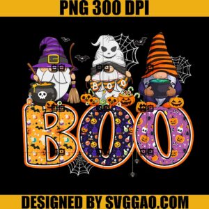 Boo Witch Sipders Pumpkins PNG, Happy Halloween Gnome PNG, Boo Gnome PNG