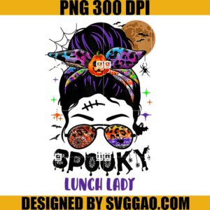 One Spooky Lunch PNG, Skull Mom Life PNG, Pumpkin Halloween PNG