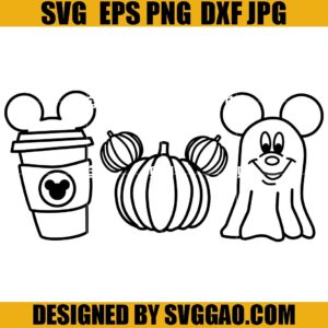 Coffee Pumpkin Mickey Boo SVG, Halloween Disneyland SVG, Mickey Halloween SVG
