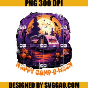 Happy Camp O Ween PNG, Camping Halloween PNG, Pumpkin Camping PNG