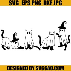 Cat Witch SVG, Halloween Cat SVG, Spooky Cat SVG