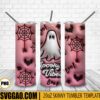 Spooky Vibes 3D Puff 20oz Tumbler Wrap PNG, Ghost Boo Halloween Tumbler Template PNG