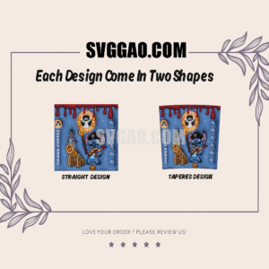 Pirate Stitch 3D Puff 20oz Tumbler Wrap PNG, Disney Stitch Tumbler Template PNG