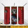 Stitch Freddy Krueger 3D Puff 20oz Tumbler Wrap PNG, Horror Stitch Tumbler Template PNG