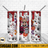 Retro Friend Horror Movie 3D Puff 20oz Tumbler Wrap PNG Halloween Movie Tumbler Template PNG