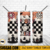 Spooky Mini 3D Puff 20oz Tumbler Wrap PNG, Ghost Mom Groovy Tumbler Template PNG