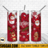 North Pole Hot Chocolate Co 3D Puff 20oz Tumbler Wrap PNG, Christmas Tumbler Template PNG
