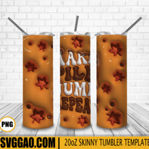 Rake Pile Jump Repeat 3D Puff 20oz Tumbler Wrap PNG
