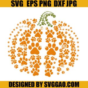 Paw Pumpkin SVG, Dog Pumpkin SVG, Halloween Paw Dog SVG