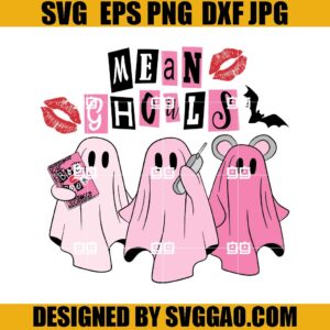 Mean Ghouls Halloween SVG, Pink Halloween SVG, Let's Go Ghouls SVG