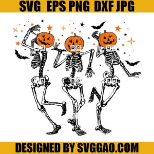 Skeleton Pumpkin Dancing SVG, Halloween Pumpkin SVG, Skeleton Pumpkin SVG