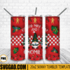 On The Nice List And I Gnome It 3D Puff 20oz Tumbler Wrap PNG File, Christmas Tumbler Template PNG