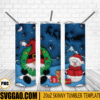 Santa Claus Snowman 3D Puff 20oz Tumbler Wrap PNG File, Christmas Tumbler Template PNG