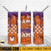 Spooky Mama 3D Puff 20oz Tumbler Wrap PNG File, Retro Mama Halloween Tumbler Template PNG