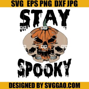Stay Spooky Pumpkin SVG, Pumpkin Skull SVG, Horror Pumpkin SVG