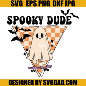Retro Spooky Dude SVG, Ghost Skateboard SVG, Ghost Spooky Dude SVG