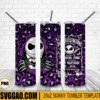 Jack Skellington Halloween Town 20oz Skinny Tumbler Template PNG, Deadly Nightshade Tumbler Template PNG File Digital