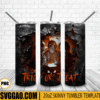Trick Or Treat 20oz Skinny Tumbler Template PNG, Horror Characters Movie Tumbler Template PNG File Digital