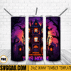 There's Some Horrors In This House Halloween 20oz Skinny Tumbler Template PNG, Horror Characters Halloween Castle Tumbler Template PNG File Digital