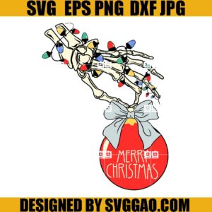 Skeleton Christmas SVG, Skeleton Christmas Light SVG, Goth Christmas SVG
