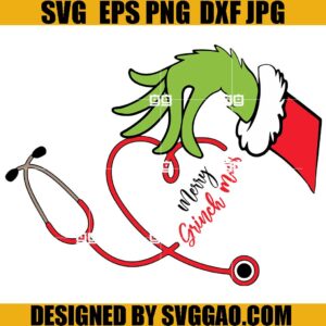 Grinch Nurse SVG, Christmas Nurse SVG, Nurse Stethoscope SVG