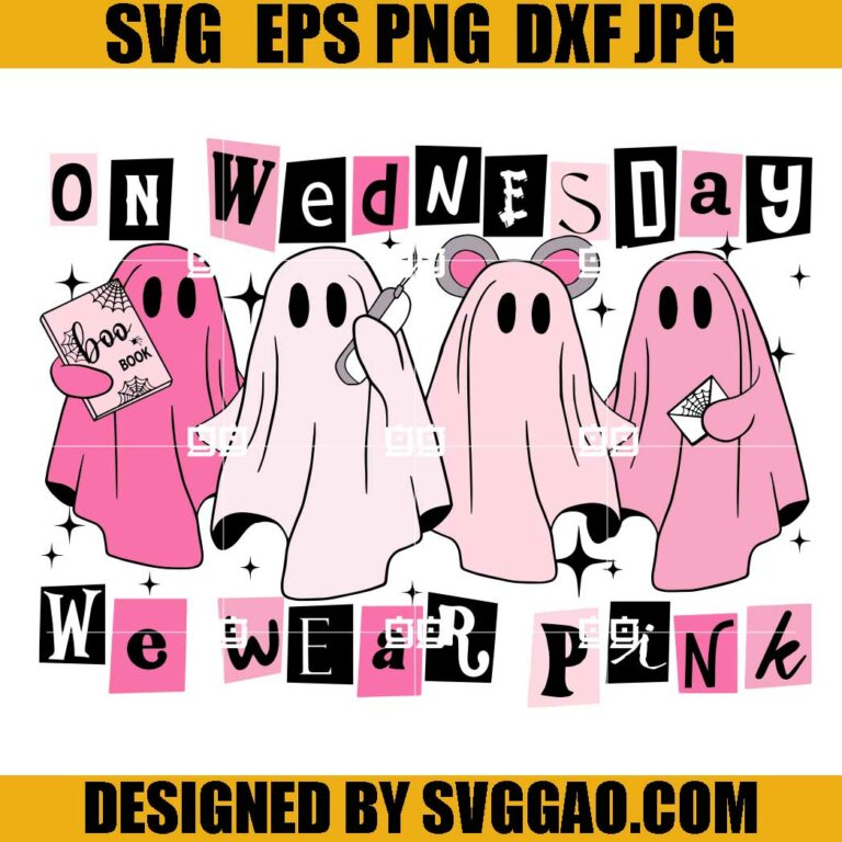 Ghost We Wear Pink Mickey SVG, On Wednesday We Wear Pink SVG, Ghost ...