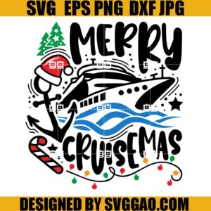 Merry Cruisemas SVG, Christmas Cruise SVG, Family Christmas Trip SVG